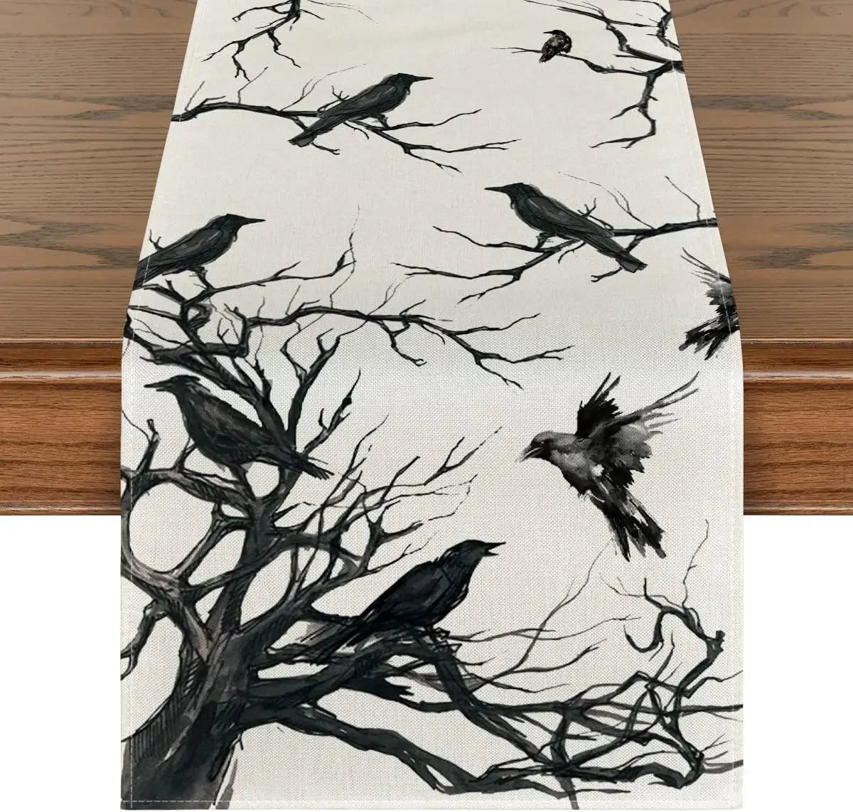 Pumpkin Web Linen Table Runner - Halloween - Tableware (Placemats, Napkin Rings, Table Runners) - Scribble Snacks