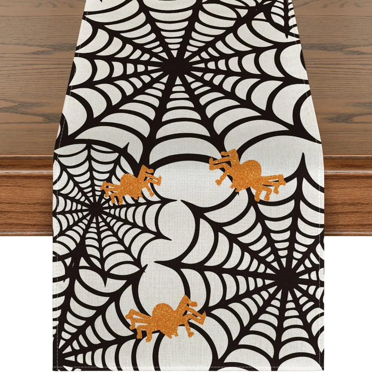 Pumpkin Web Linen Table Runner - Halloween - Tableware (Placemats, Napkin Rings, Table Runners) - Scribble Snacks