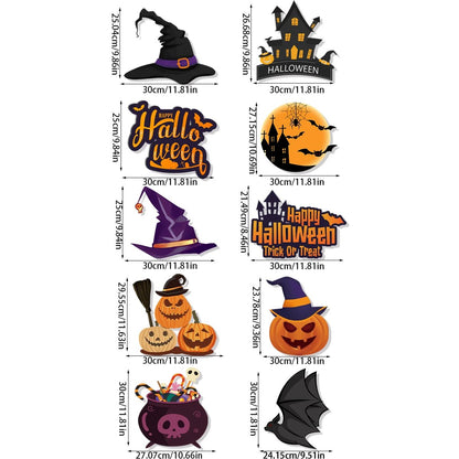 Pumpkin Witch Ghost Party Banner - Halloween - Party Banners & Hanging Ornaments - Scribble Snacks