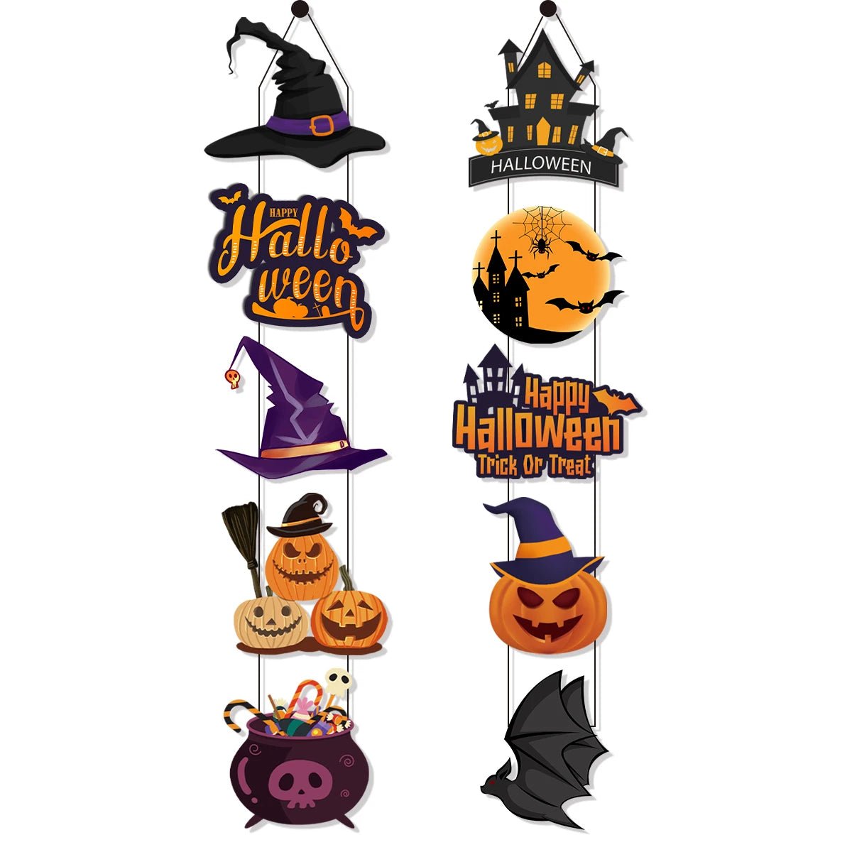 Pumpkin Witch Ghost Party Banner - Halloween - Party Banners & Hanging Ornaments - Scribble Snacks