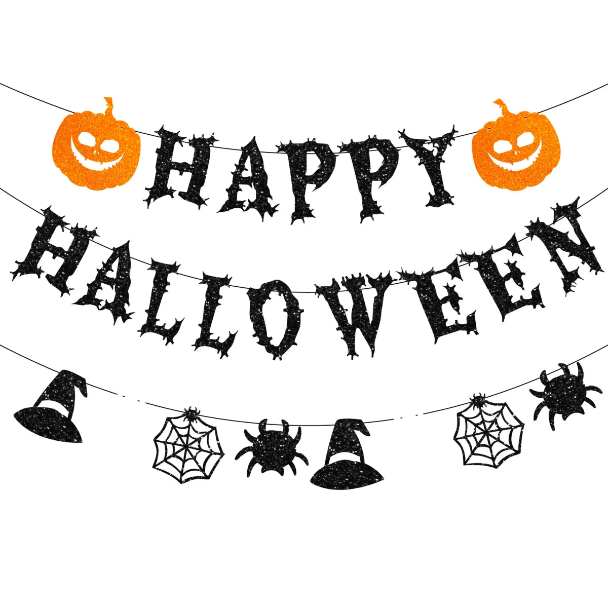 Pumpkin Witch Ghost Party Banner - Halloween - Party Banners & Hanging Ornaments - Scribble Snacks