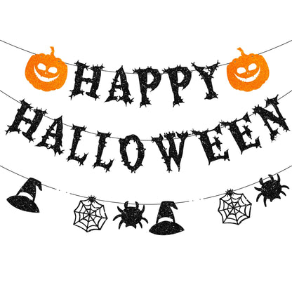 Pumpkin Witch Ghost Party Banner - Halloween - Party Banners & Hanging Ornaments - Scribble Snacks