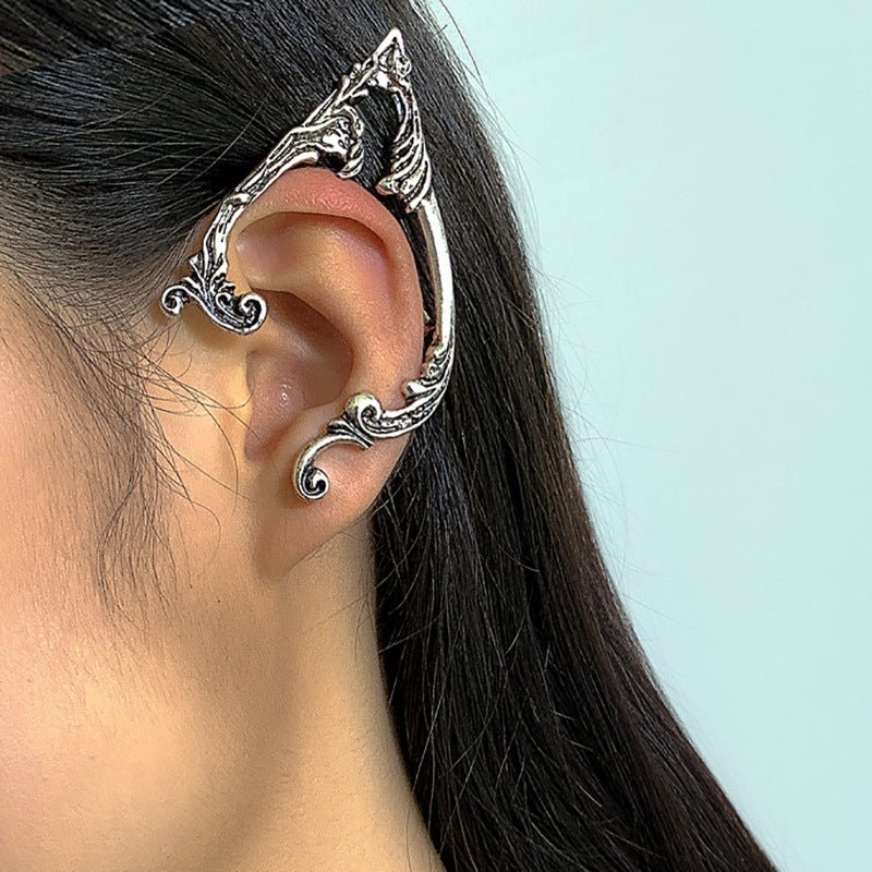 Punk Fairy Ear Cuff Earring Dark Elf Ear Clip No Piercing Earrings For Women Gothic Jewelry Silver Color Halloween Earcuff Party - 0 - Scribble Snacks