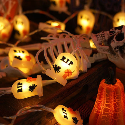 PVC Soft Material Halloween Lighting Chain Pumpkin Ghost Bat Modeling Lamp Indoor And Outdoor Home Decoration - 0 - Scribble Snacks