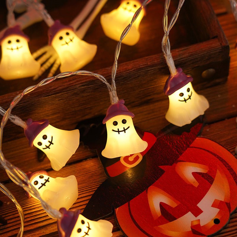 PVC Soft Material Halloween Lighting Chain Pumpkin Ghost Bat Modeling Lamp Indoor And Outdoor Home Decoration - 0 - Scribble Snacks