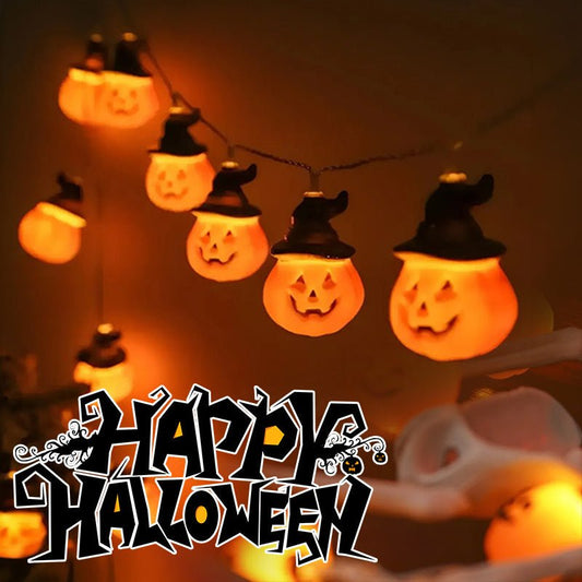 PVC Soft Material Halloween Lighting Chain Pumpkin Ghost Bat Modeling Lamp Indoor And Outdoor Home Decoration - 0 - Scribble Snacks