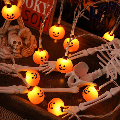 PVC Soft Material Halloween Lighting Chain Pumpkin Ghost Bat Modeling Lamp Indoor And Outdoor Home Decoration - 0 - Scribble Snacks