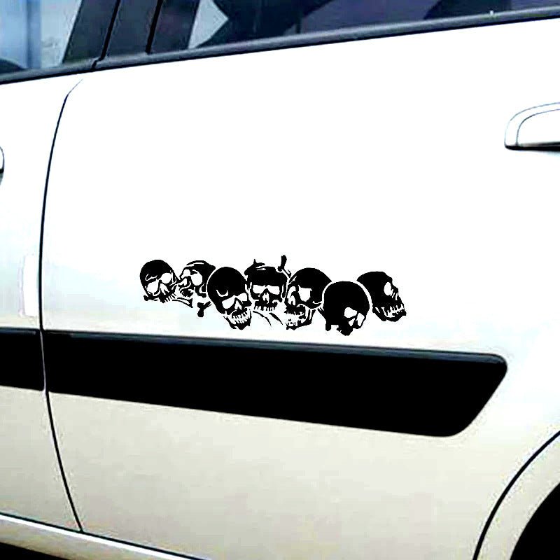 Reflective Bumper Stickers Motorcycle Electric Car Horror Bumper Stickers Halloween Skull Car Stickers - 0 - Scribble Snacks