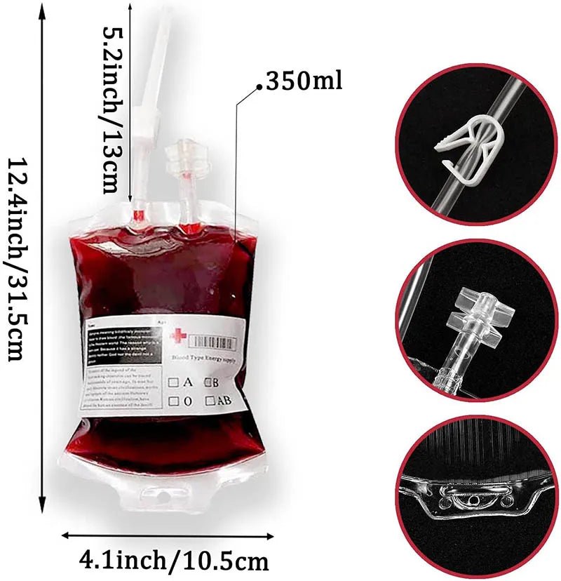 Sanguine Sip Drink Pouches - Halloween - Fake Blood & Joke Props - Scribble Snacks