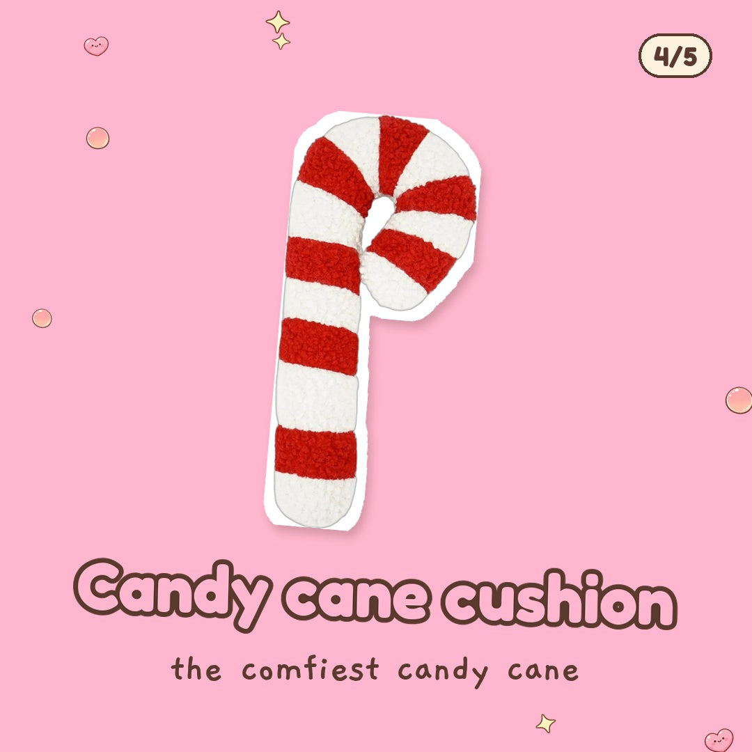 Candy cane plush cushion (36 cm), real product photo