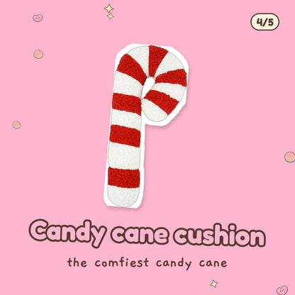 Candy cane plush cushion (36 cm), real product photo
