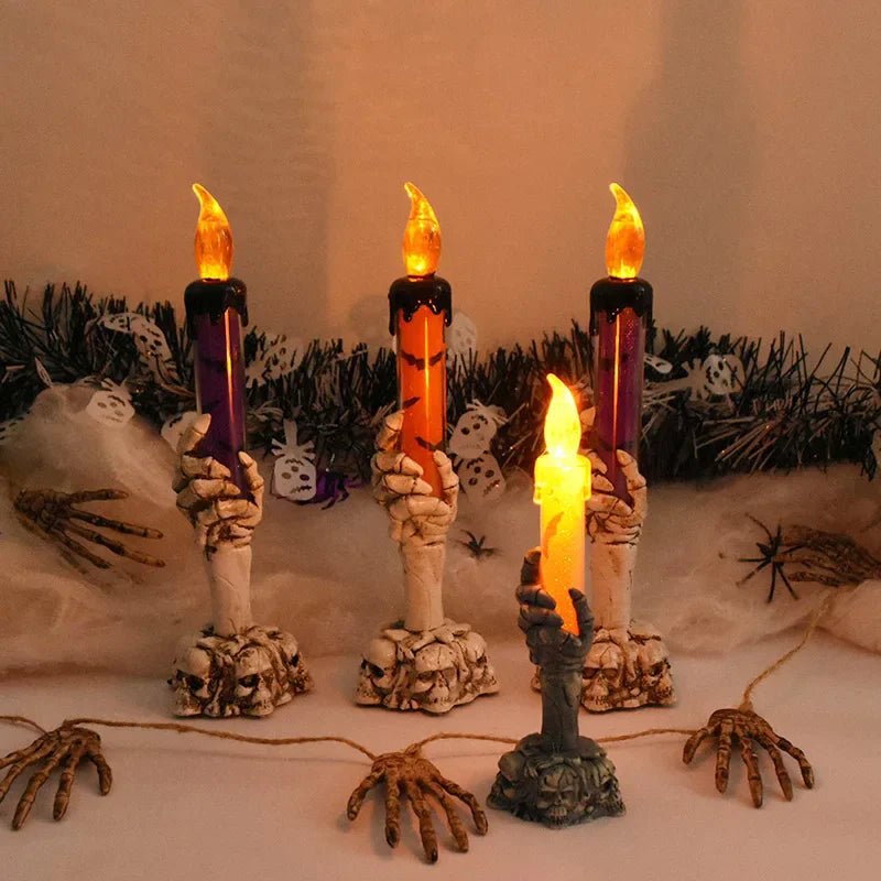 Skeleton Hands Halloween Candles - Halloween - LED Lighting & Neon Signs - Scribble Snacks