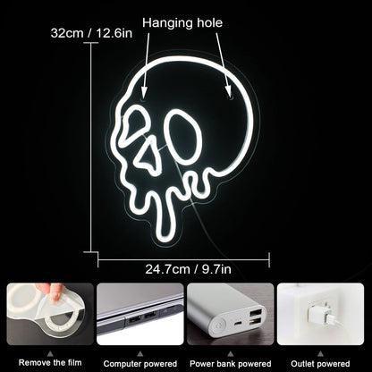 Skeleton Skull Halloween Neon Light - Halloween - LED Lighting & Neon Signs - Scribble Snacks