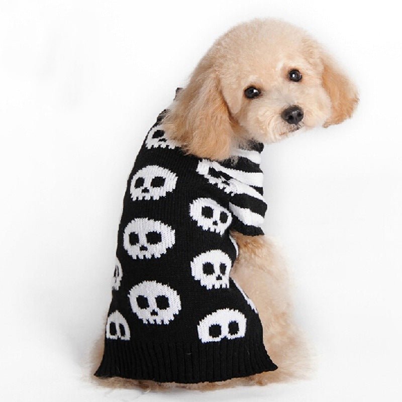 Skull Dog Halloween Sweater Pet Supplies - 0 - Scribble Snacks