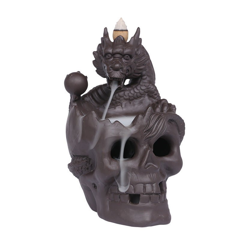 Skull Head Halloween Home Decoration Backflow Incense Burner - 0 - Scribble Snacks