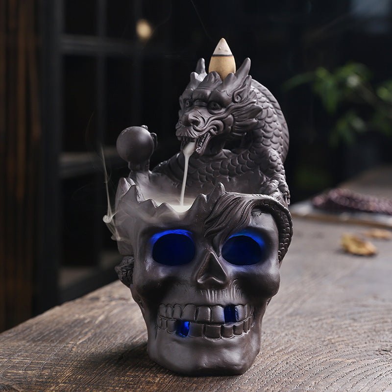 Skull Head Halloween Home Decoration Backflow Incense Burner - 0 - Scribble Snacks