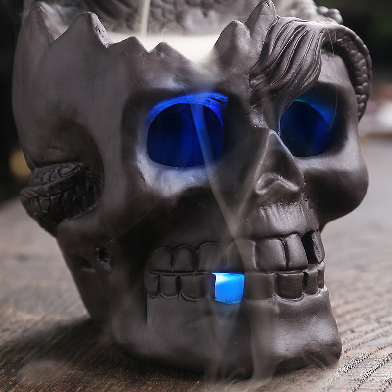 Skull Head Halloween Home Decoration Backflow Incense Burner - 0 - Scribble Snacks