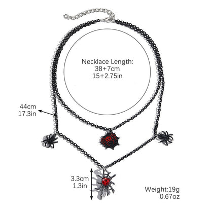 Skull Pendant Pumpkin Spider Halloween Necklace - 0 - Scribble Snacks