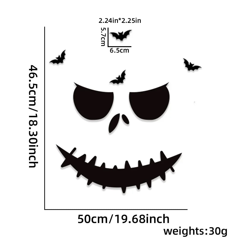 Skull Pumpkin Wall Decor - Halloween - Stickers & Labels (including Scrapbooking, Wall Decals) - Scribble Snacks