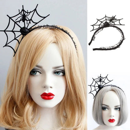 Spider Lace Halloween Headdress Set - Halloween - Clothing Accessories (Necklaces, Vampire Teeth, Pins, Headwear) - Scribble Snacks