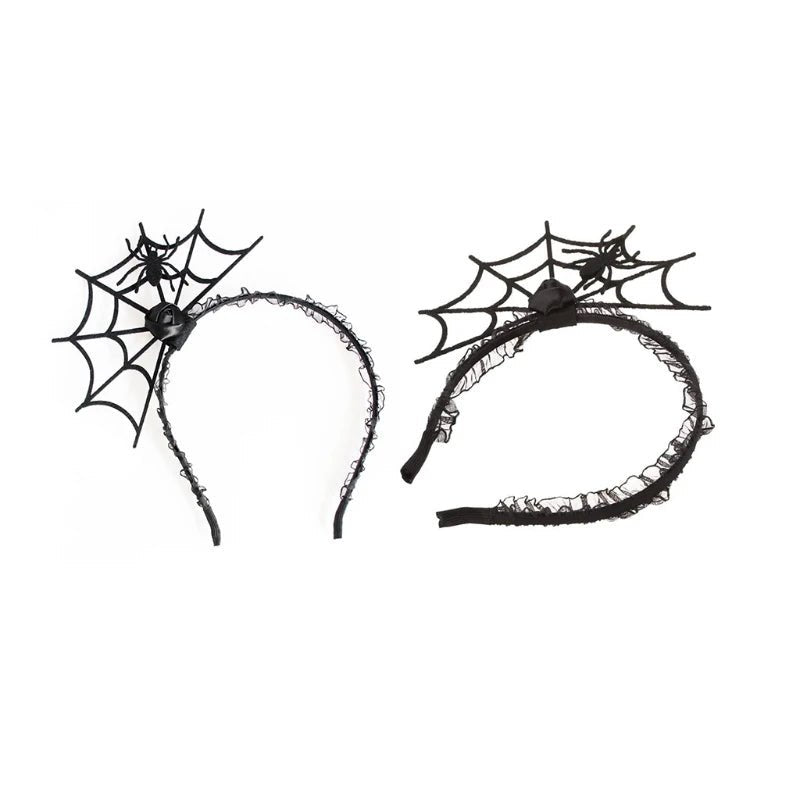 Spider Lace Halloween Headdress Set - Halloween - Clothing Accessories (Necklaces, Vampire Teeth, Pins, Headwear) - Scribble Snacks