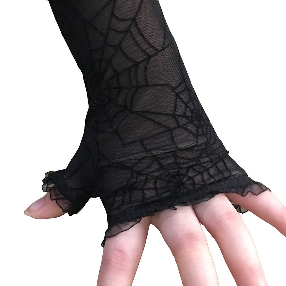 Spider web gloves halloween decoration - 0 - Scribble Snacks