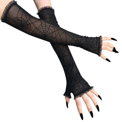 Spider web gloves halloween decoration - 0 - Scribble Snacks