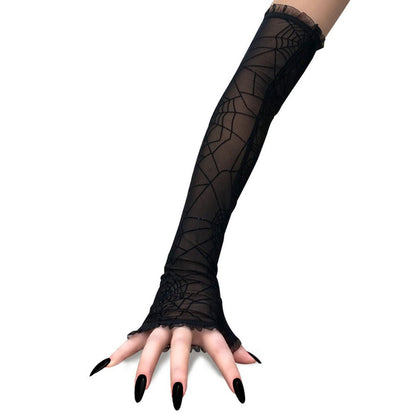 Spider web gloves halloween decoration - 0 - Scribble Snacks