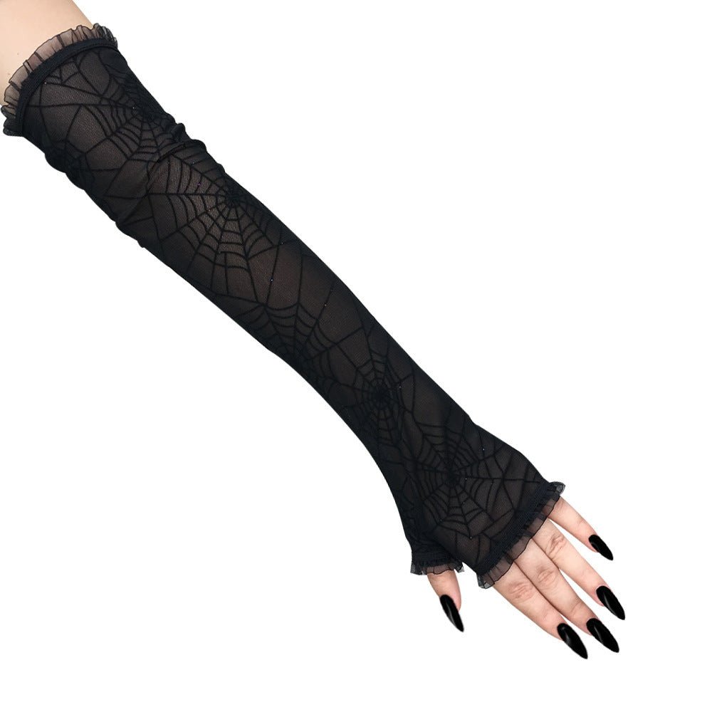 Spider web gloves halloween decoration - 0 - Scribble Snacks