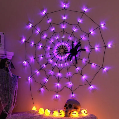 Spider Web Glowing Light Decor - Halloween - Spider Webs & Gauze Decorations - Scribble Snacks