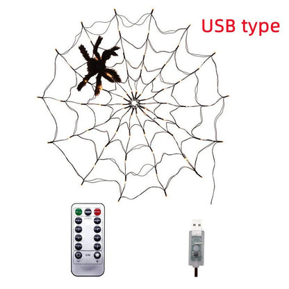 Spider Web Glowing Light Decor - Halloween - Spider Webs & Gauze Decorations - Scribble Snacks