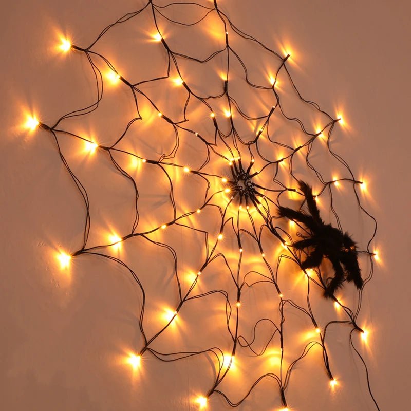 Spider Web Glowing Light Decor - Halloween - Spider Webs & Gauze Decorations - Scribble Snacks