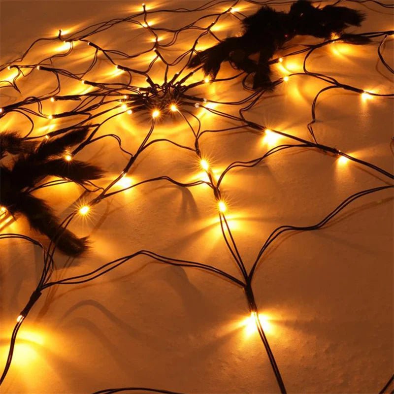 Spider Web Glowing Light Decor - Halloween - Spider Webs & Gauze Decorations - Scribble Snacks