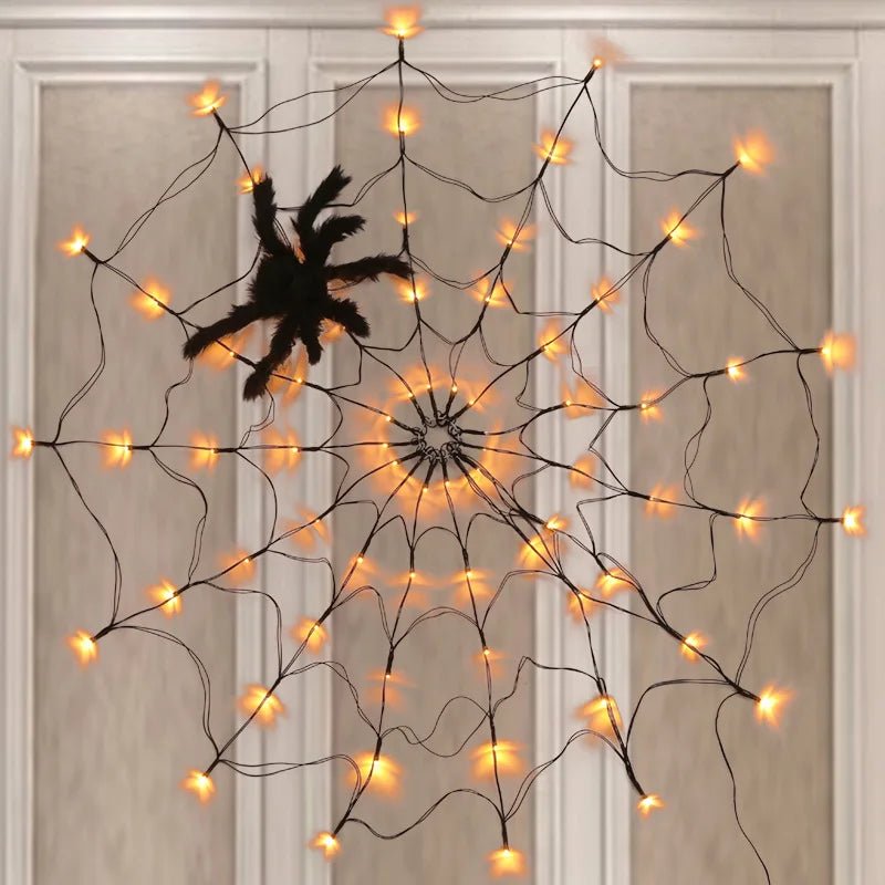 Spider Web Glowing Light Decor - Halloween - Spider Webs & Gauze Decorations - Scribble Snacks