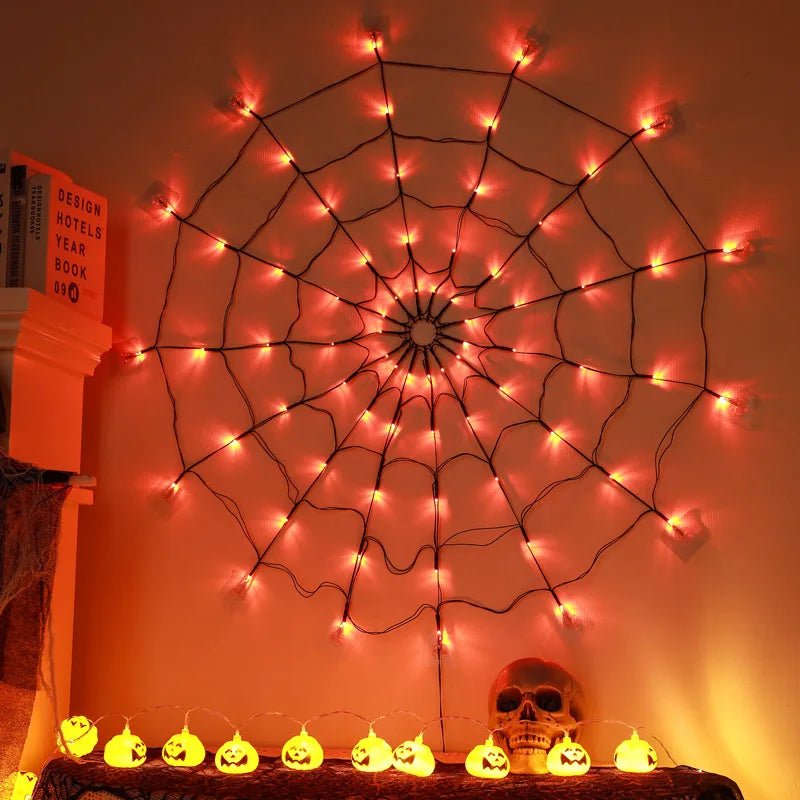 Spider Web Glowing Light Decor - Halloween - Spider Webs & Gauze Decorations - Scribble Snacks