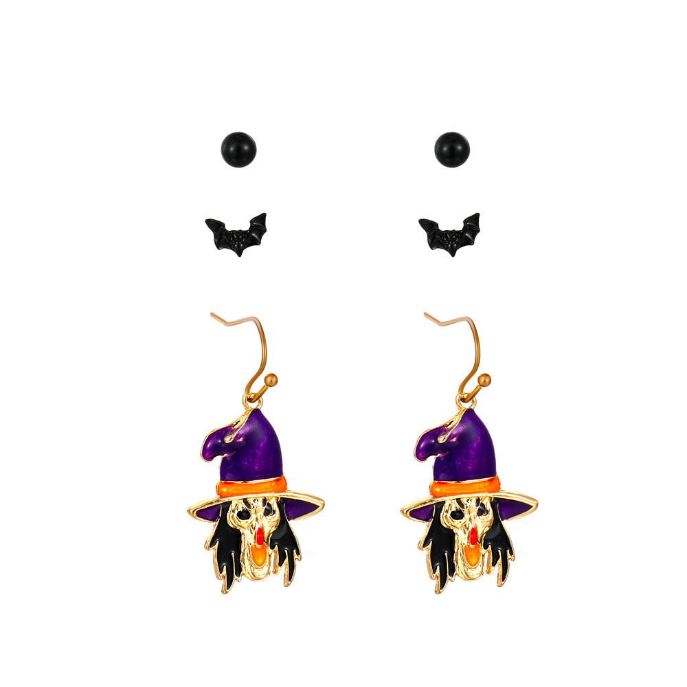 Spider Web Skull Earrings Halloween Gothic - 0 - Scribble Snacks