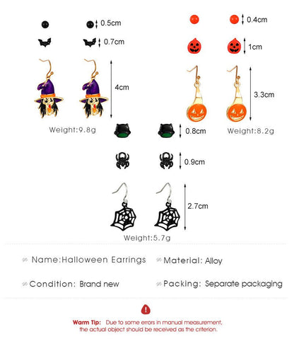 Spider Web Skull Earrings Halloween Gothic - 0 - Scribble Snacks