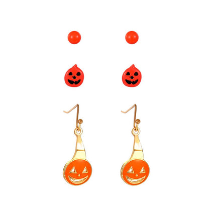 Spider Web Skull Earrings Halloween Gothic - 0 - Scribble Snacks