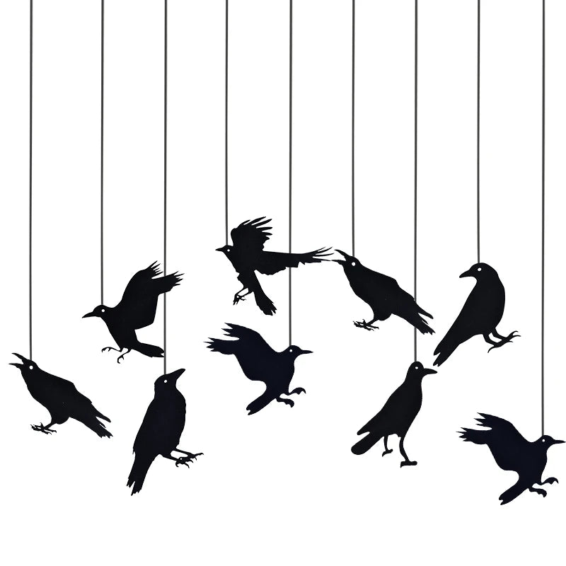 Spooky Black Crow Garland Ornament - Halloween - Party Banners & Hanging Ornaments - Scribble Snacks