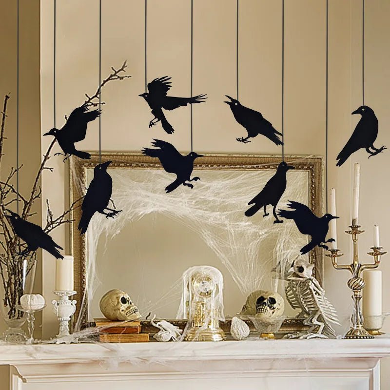 Spooky Black Crow Garland Ornament - Halloween - Party Banners & Hanging Ornaments - Scribble Snacks