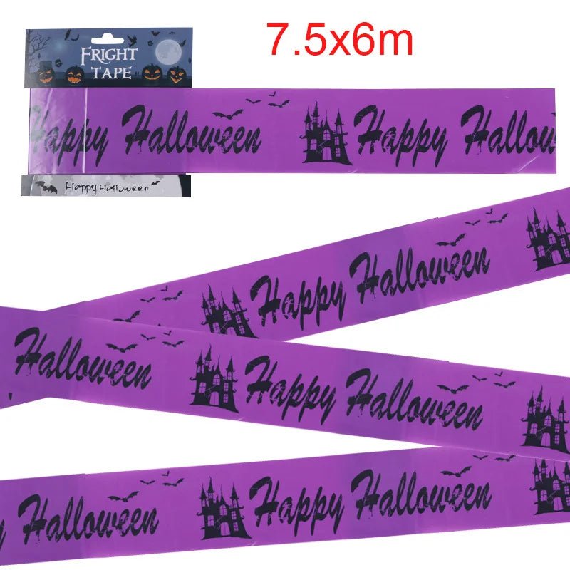 Spooky Halloween Caution Tape Rolls - Halloween - Haunted House Props (Bloody Cloth, Tombstones, Warning Tape) - Scribble Snacks