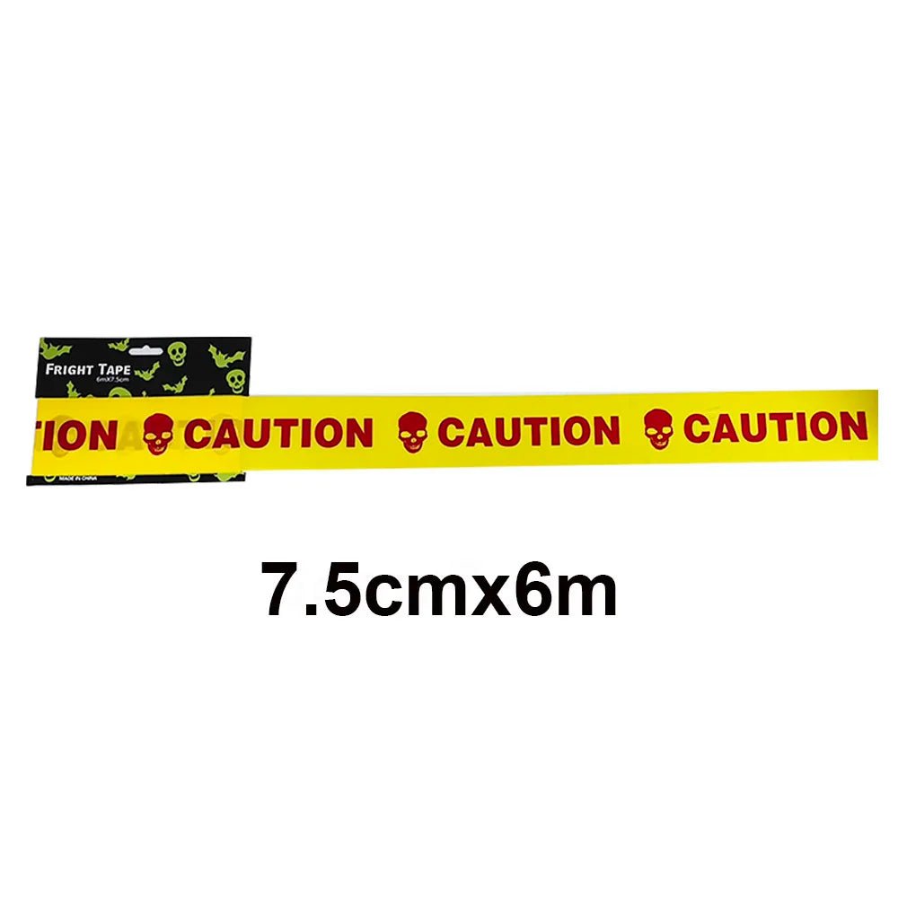 Spooky Halloween Caution Tape Rolls - Halloween - Haunted House Props (Bloody Cloth, Tombstones, Warning Tape) - Scribble Snacks