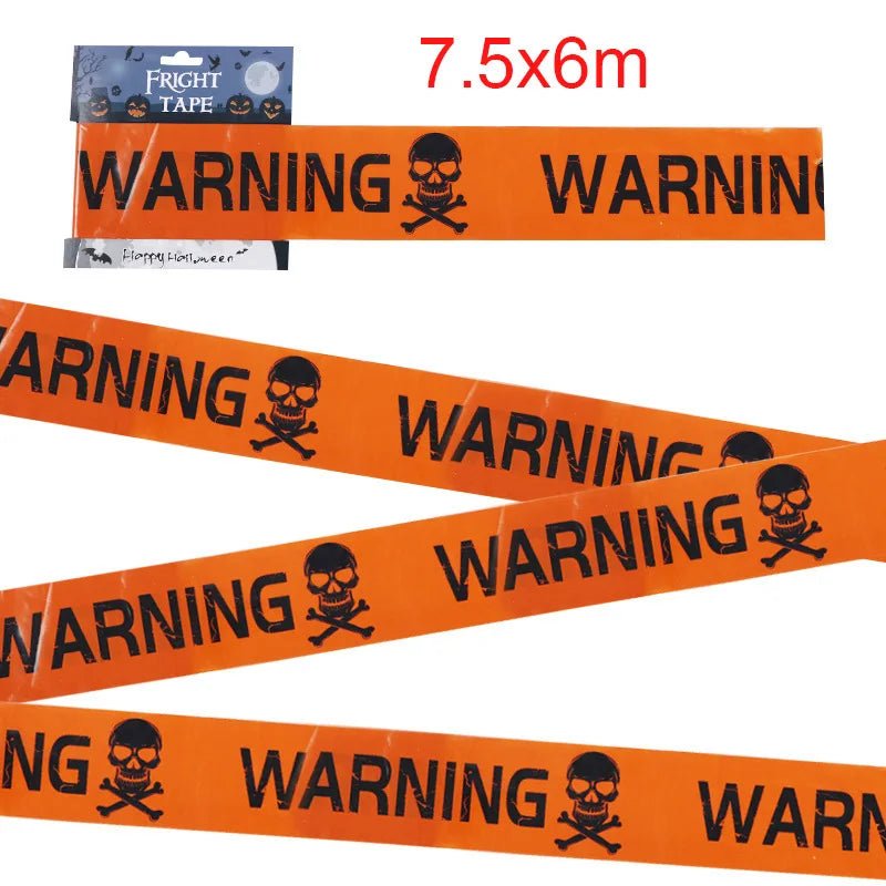 Spooky Halloween Caution Tape Rolls - Halloween - Haunted House Props (Bloody Cloth, Tombstones, Warning Tape) - Scribble Snacks