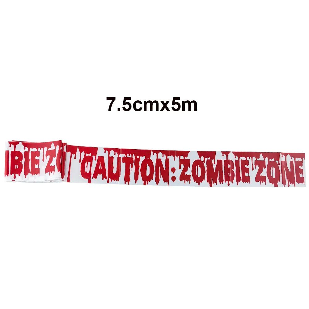 Spooky Halloween Caution Tape Rolls - Halloween - Haunted House Props (Bloody Cloth, Tombstones, Warning Tape) - Scribble Snacks