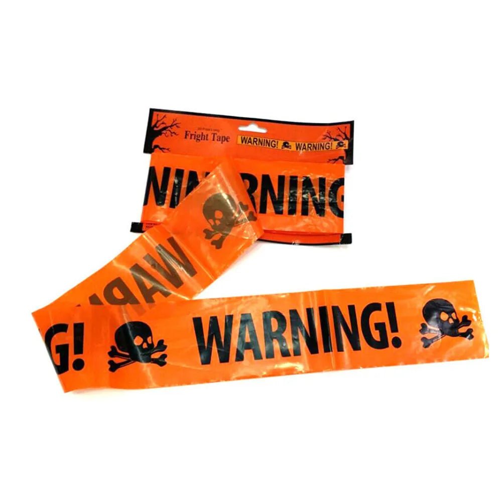 Spooky Halloween Caution Tape Rolls - Halloween - Haunted House Props (Bloody Cloth, Tombstones, Warning Tape) - Scribble Snacks