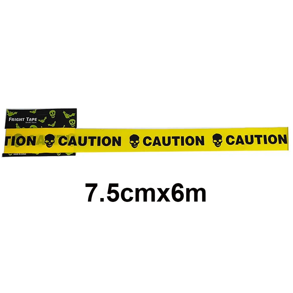 Spooky Halloween Caution Tape Rolls - Halloween - Haunted House Props (Bloody Cloth, Tombstones, Warning Tape) - Scribble Snacks