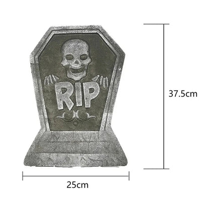 Spooky Halloween Skeleton Tombstone - Halloween - Outdoor Yard Decorations (Tombstones, Giant Props) - Scribble Snacks