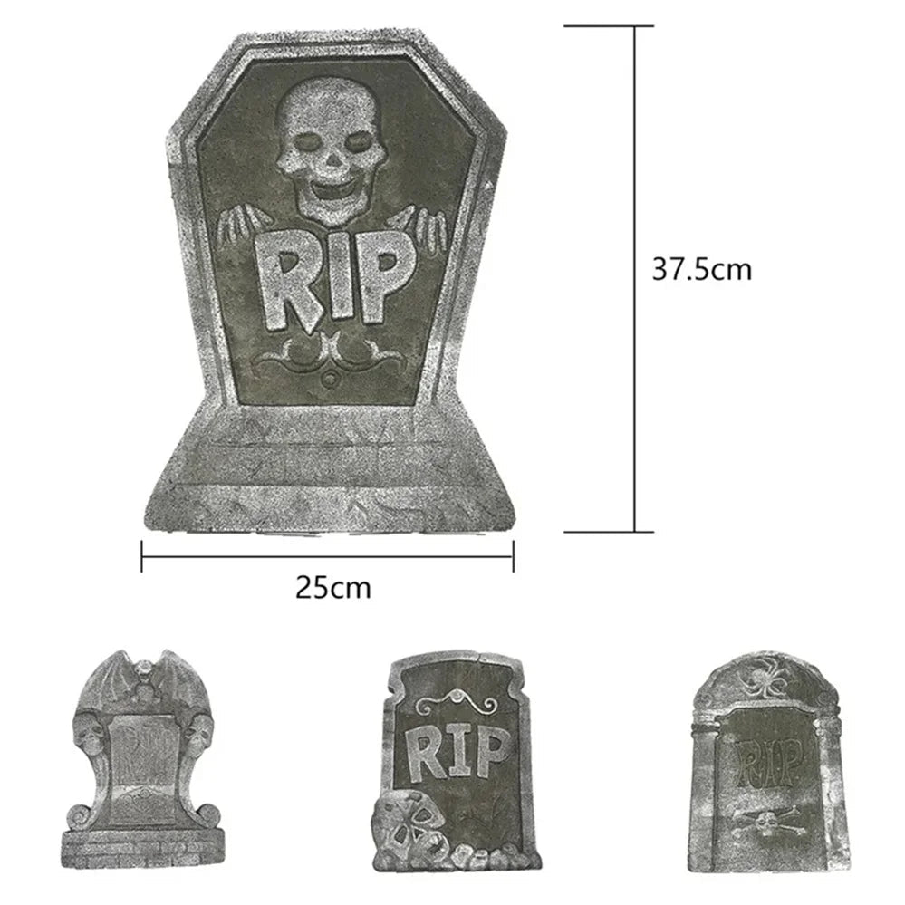 Spooky Halloween Skeleton Tombstone - Halloween - Outdoor Yard Decorations (Tombstones, Giant Props) - Scribble Snacks