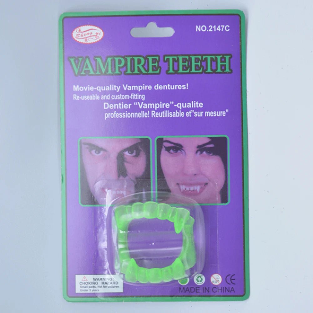 Spooky Luminous Vampire Teeth Toys - Halloween - Clothing Accessories (Necklaces, Vampire Teeth, Pins, Headwear) - Scribble Snacks