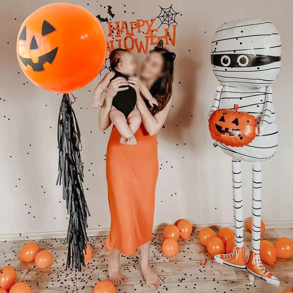 Spooky Mummy Pumpkin Foil Balloon - Halloween - Balloons & Garlands - Scribble Snacks